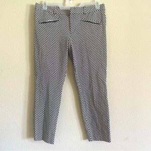 Gap woman career ankle pant size 14 R navy white office wear cotton stretch